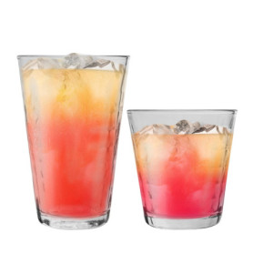 Duralex Verres è Boire Prisme - Gobelets 220 ML, Highballs 330 ML - Transparent - Lot de 12