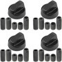 Spares2go Boutons de commutateur de commande noir universel pour toutes les marques de four, cuisinière et plaques de cuisson (L