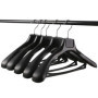 TRIXES Cintres Larges Pantalons Costumes Manteaux Vestes en Plastique Noir - Lot de 5
