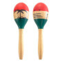 World Rhythm Maracas en bois peint à la main naturel - Instrument de percussion pour enfants, petite taille