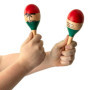 World Rhythm Maracas en bois peint à la main naturel - Instrument de percussion pour enfants, petite taille