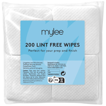 Mylee Lot de 200 lingettes non pelucheuses pour manucure et pédicure, lingettes dissolvantes absorbantes, Préparation, nettoyage