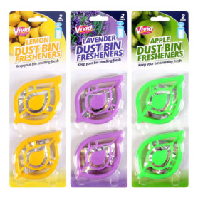 Lot de 2 capsules désodorisantes autocollantes pour poubelle à pédale (parfum aléatoire) citron, pomme ou lavande