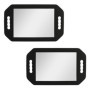 Kurtzy Miroir Coiffeur Portable Léger (Lot de 2) – Miroir Barbier en Mousse Noir - Ideal pour Salons et Esthéticiennes – Miroir 