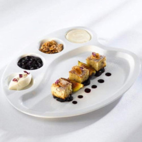 COSY & TRENDY HP1372 Assiette à fondue Porcelaine, 23,8X28,3 cm, White