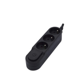 Bloc Design 3x16A avec interrupteur - 3 m - Noir