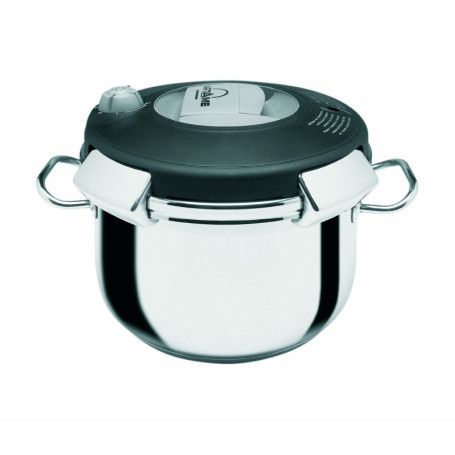 Artame ART38112 Autocuiseur Luna, Autocuiseur Vapeur, Couvercle ouverture facile, 12 L, Tous feux dont induction, Ø24cm, Inox