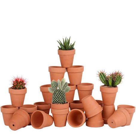 Lot de 28 Pots de Fleurs,Petite Terre Cuite Pots avec Trou de Drainage pour l'intérieur, extérieur, Plante Jardin Balcon Décorat