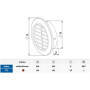 Grille d'aération ronde blanche Ø 60 mm avec moustiquaire T74