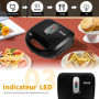 Gotoll Appareil à Croques Monsieur Gaufrier 3 en 1 Machine à Sandwich Maker Gauffre Presse Toaster Pain Plaques Remplaçables 750
