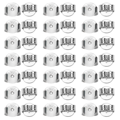 TOAOB 20pcs Fermoirs de Boucles D'oreilles en Argent 925 5 x 5.5mm en Forme de Papillon Support Sécurisé pour Fabrication de Bij