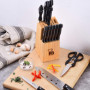 RENBERG Tenessy | Couteaux de cuisine | set complet de 15 pièces avec support en bois | parfait pour couper tous types d'ingrédi