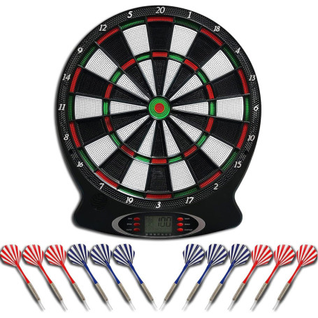 [12 fléchettes] Jeu de flechettes électronique Adulte, Brovamo Jeux de electronique adultesavec 12 fléchettes et,30-Pointe flech