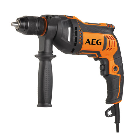 AEG - Perceuse percussion 1 vitesse 705 Watts 25 Nm, 2800 tr/min, variateur electronique, mandrin 13mm - SBE705RE