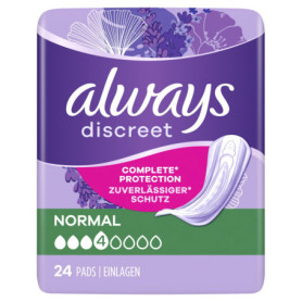 Always Discreet - 96 Serviettes Incontinence pour Femme, Normal, 4 Gouttes, Fuites Urinaires Fréquentes - Format Eco - Protectio