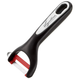 Lagostina Ingenio Smart Eplucheur Vertical, Plastique et Acier, Noir et Rouge