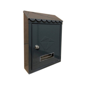 Kippen 10005BN - Boîte aux lettres modèle "IRON" de couleur noire. Dimensions : 300 x 210 x 70 mm.