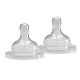 Neobaby Tétine col large en silicone, débit rapide 2 pièces, 4 mois +