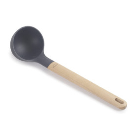 LACOR 68187 Louche de Service en Silicone avec Manche en Bois de hêtre, résistante aux Hautes températures, sans BPA, Longueur 3