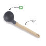 LACOR 68187 Louche de Service en Silicone avec Manche en Bois de hêtre, résistante aux Hautes températures, sans BPA, Longueur 3