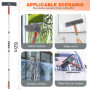 Nettoyeur de fenêtre Professionnel 2 en 1 avec Tige d'extension, Lave-vitres télescopique avec tête Flexible, Outils de Nettoyag