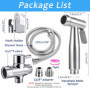 JIELUO Kit Douchette Wc Toilettes Bidet HygiéNique - Kit Douchette Wc avec Vanne 3 Voies (1/2"-3/8") - Douchette pour L'HygièNe 