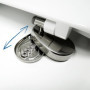 ABATTANT WC COMPATIBLE | CHARNIÈRE SPÉCIALE EXTRA LONGUE ACIER INOX | FORME D U | RÉGLABLE ET DECLIPSABLE | FACILE INSTALATION E