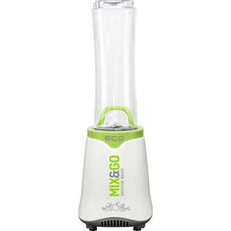 ECG SM 3510 Mix&Go Mini Blender Smoothie, Plastique, 600 milliliters, Blanc/Vert