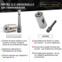 MARKENZEUG Clé universelle Premium Concept amélioré 2023 | Outil multitâche innovant | Douille universelle | Adaptateur 7-19mm |