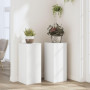 vidaXL Supports pour plantes 2 pcs blanc 30x30x70 cm bois d'ingénierie, support de fleurs, support de pot, support pour plantes 