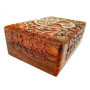 Ajuny Coffre au Trésor Décoratif en Bois Sculpté à la Main 8x5 pouces Motif Arbre de vie Marron - Utilisation Polyvalente comme 