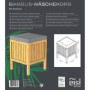 EISL BMBA02-WKBH Tabouret de salle de bain en bambou avec panier à linge, tabouret avec assise, meuble de salle de bain pour s'a