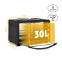 TZS First Austria Mini Four Electrique 30L, 3200W, Four Posable à Convection avec Minuteur 0-60 min, Grille et Plaque de Four av