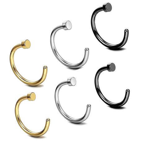Zeayebsr 6 Pièces Nez Bague À Lèvres Piercing Corps, Goujons Septum en Acier Inoxydable Fer à Cheval Hoop Stud Anneaux pour Sour