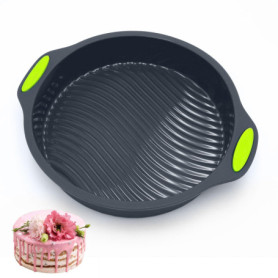 Moule Gateau Silicone Rond 25cm, 9 Pouces Antiadhésif Moule à Gateau Réutilisable, Dégagement Rapide Moule Silicone Patisserie R