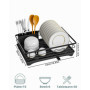 Egoutoire Vaisselle Cuisine,Egouttoir Vaisselle,Egouttoir Vaisselle sur Evier,42 x 30 x 13.5cm,Grande Noir Séchoir à Vaisselle R
