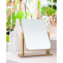 Miroir de Bureau en Bois Petit Miroir sur Pied 25 X 22CM Miroir de Table Rotatif à 360 Degrés Miroir a Poser Haut Miroir avec Su