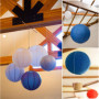 LIHAO Lanterne Papier Lampion Papier Boule pour Décoration Mariage Maison (6/8/10/12 inch Bleu)