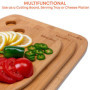 Planche à Découper en Bois de Bambou 3 Tailles – Ensemble de Planches à Découper en Bamboo – Plateau de Service pour Pain Fromag