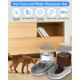 Distributeur Croquettes Chat Automatique, Distributeur Eau Chien, 2 Unités, 3.8 L, Distributeur Automatique de Nourriture et d'e