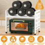 ZLPBAO Support de Four à Micro-Ondes Extensible avec 6 Crochets, Grille pour Four Micro-Ondes Étagère à Micro-Ondes Extensible S