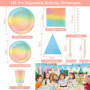 VIPNAJI 176 PCS Vaisselle Anniversaire Assiette Vaisselles Anniversaires Fille Assiettes Dîner Dessert Tasse Serviette Papier Pa