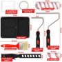 FAMKEEP Lot de 12 Pinceaux Peinture et Rouleaux Peinture Murs et Plafonds,Comprend un Bac à Peinture,Grattoir Multifonction, Agi
