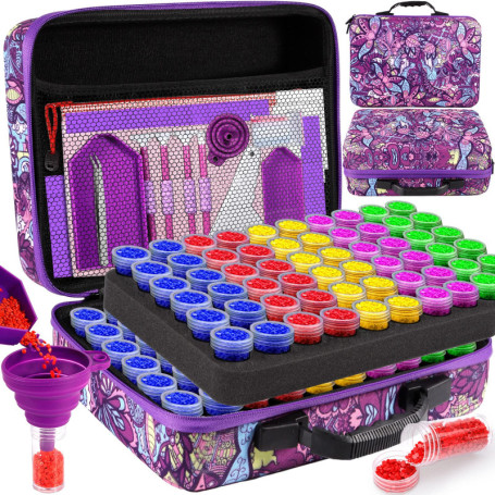 Frasheng Diamond Painting Accessoires Boite de Rangement,Boîtes d'accessoires de Peinture au Diamant 5D,120 Emplacements,Boîtes 