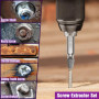 9 Pièces kit Extracteur de Vis Cassée Avec 3 Forets, Dureté 63-65HRC, Fabriqué en HSS 6542, Extracteur de Vis Dénudé, Extracteur