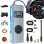 Mini Compresseur à Air Portatif, HYCHIKA 12V 6000mAh Gonfleur Pneus Voiture Gonfleur Electrique Pompe a Velo 150PSI avec Écran L
