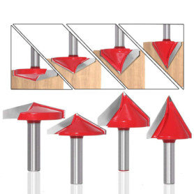 BIGP 6Pcs Fraise à rainurer droit en V, 60° 90° 120°, queue de 8mm, Fraise à bois 3D en V Fraise à graver CNC