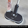 AirCraft PowerGlide Nettoyeur de sol dur sans fil rechargeable avec 6 tampons (2 nettoyages, 2 polissages et 2 tampons à récurer