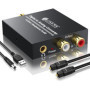 eSynic Convertisseur DAC 192KHz Convertisseur DAC Audio Numérique vers Analogique RCA Coaxial Toslink SPDIF vers Jack L/R 3,5 mm