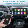 Câble Carplay pour iPhone 16 15 Voiture, 1M+2M Câble USB A vers USB C Voiture pour Apple Carplay et Android Auto,Câble USB vers 